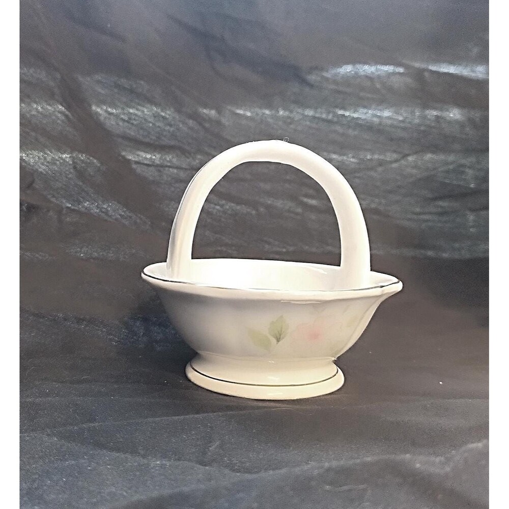 Ashleydale Ceramic Floral Basket with Handle England